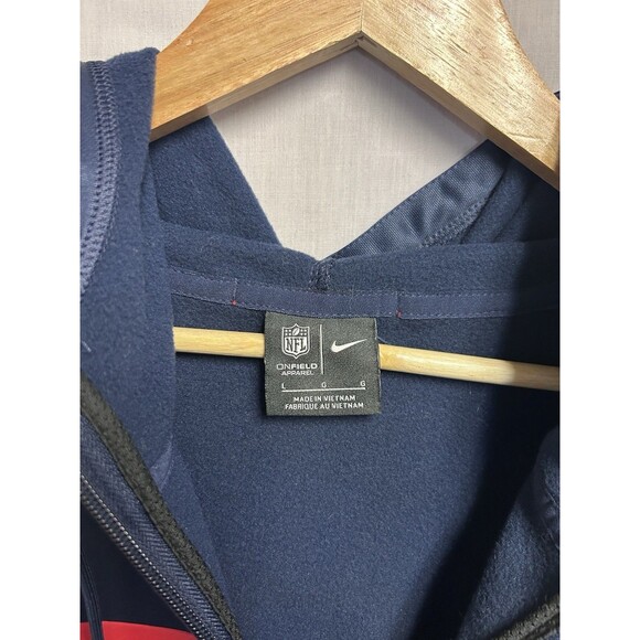 Nike NFL On field Full Zip Hoodie NE Patriots Banner Logo Navy Blue Mens Large - Picture 6 of 7